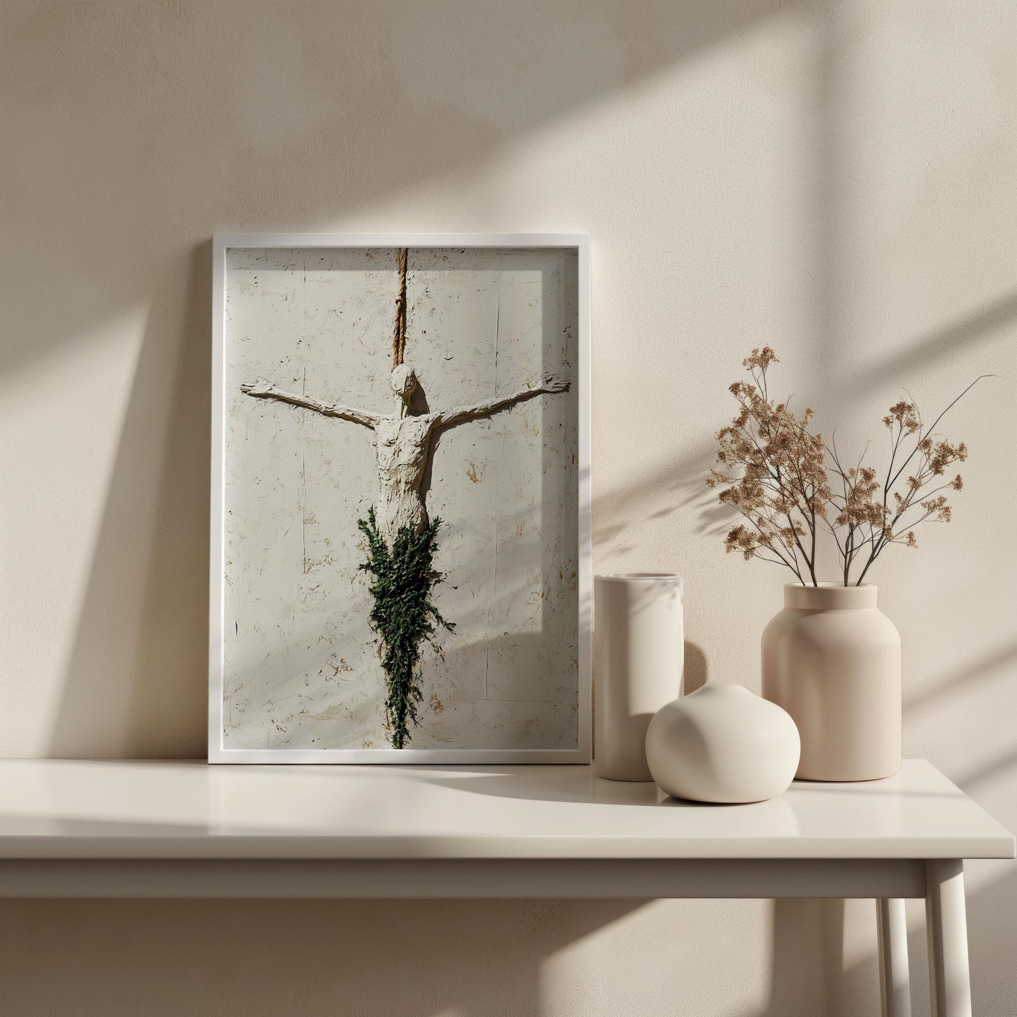 White Cross Art | Modern Sacred Print | Minimalist Religious Decor | Christian Gift | Minimalist Religion Wall Art | Jesus Wall Art Prints