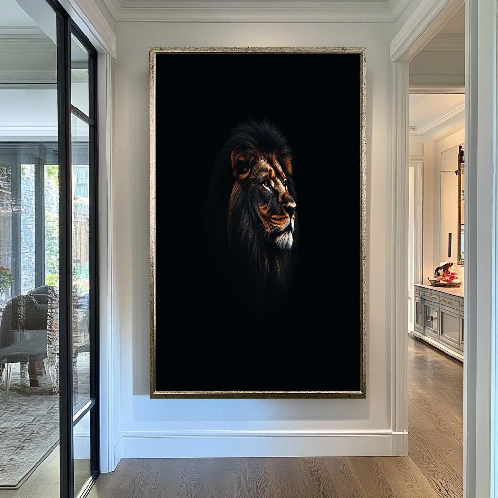 lion wall art | black and gold lion wall art | lion wall decor | black and gold lion canvas wall art | lion wall art framed | lion prints