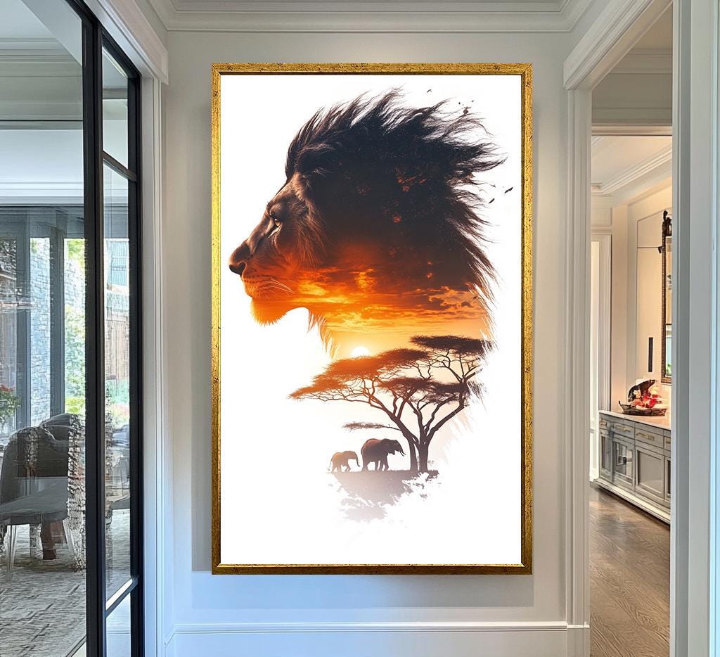 lion wall art | lion wall decor | for bedroom | for living room | lion wall art canvas | lion art large | lion for bathroom | lion art