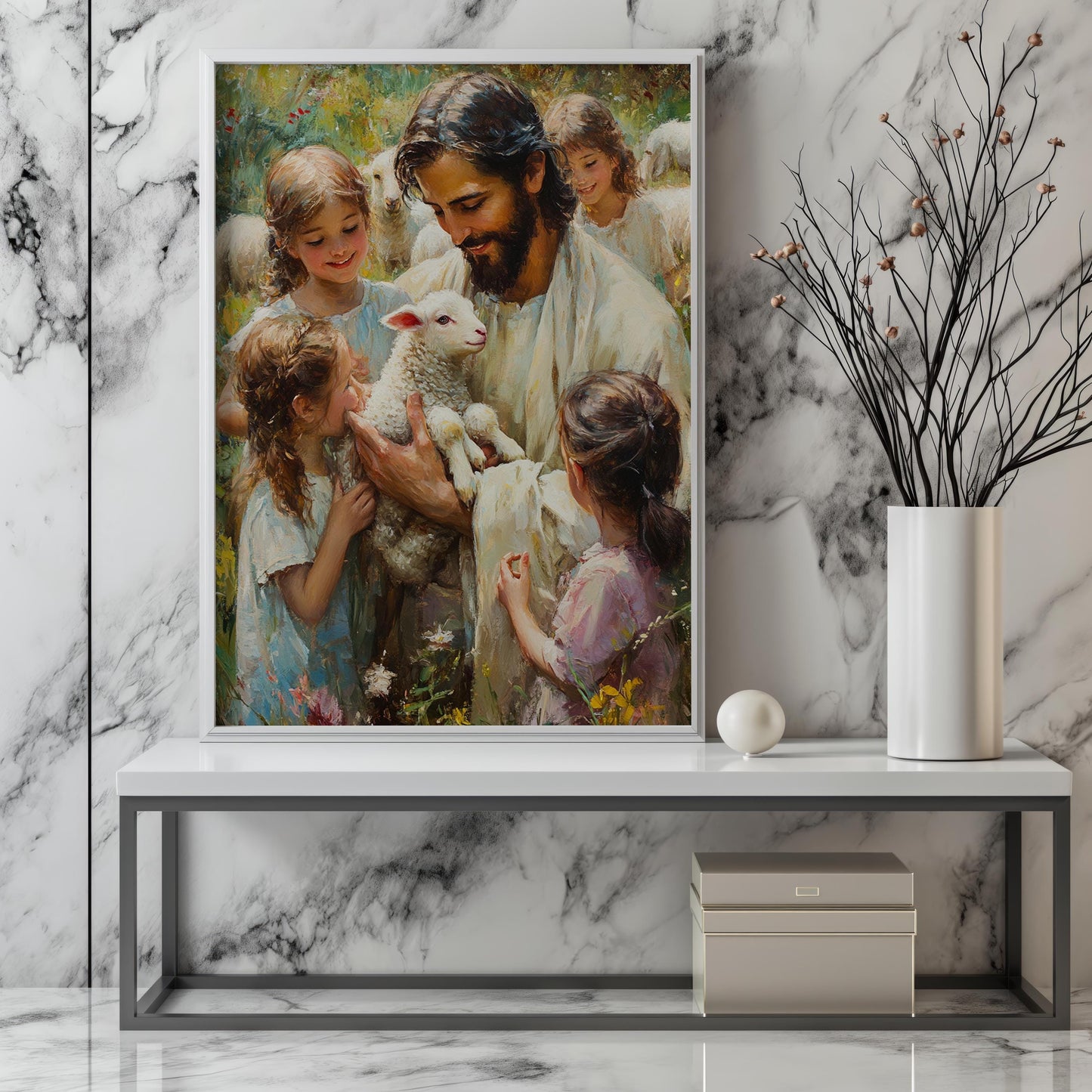 jesus wall art, jesus and childrens wall art framed , jesus wall art canvas, jesus wall art christmas, jesus and the sheep