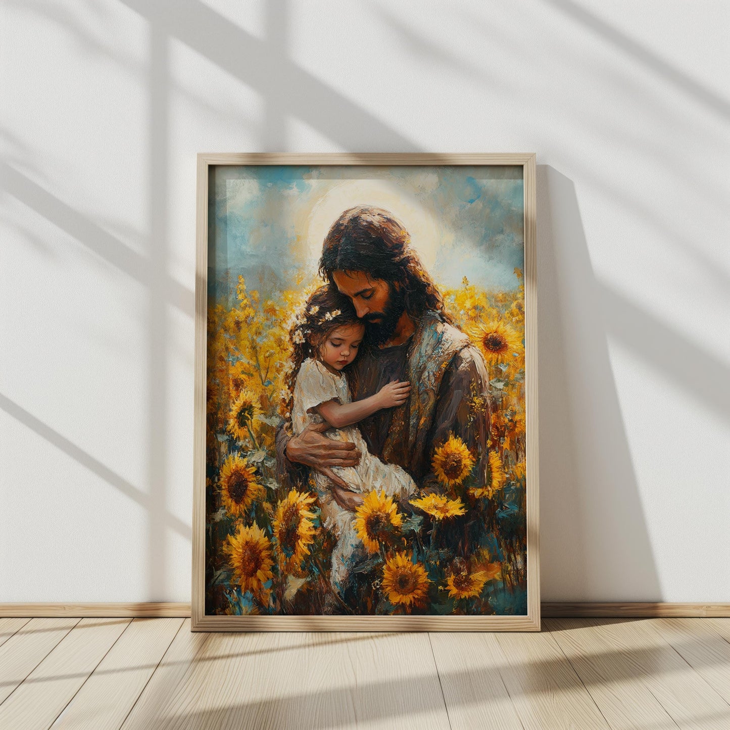 Jesus and Child Sunflower Wall Art | jesus wall art, jesus and childrens wall art framed , jesus wall art canvas, jesus wall art christmas