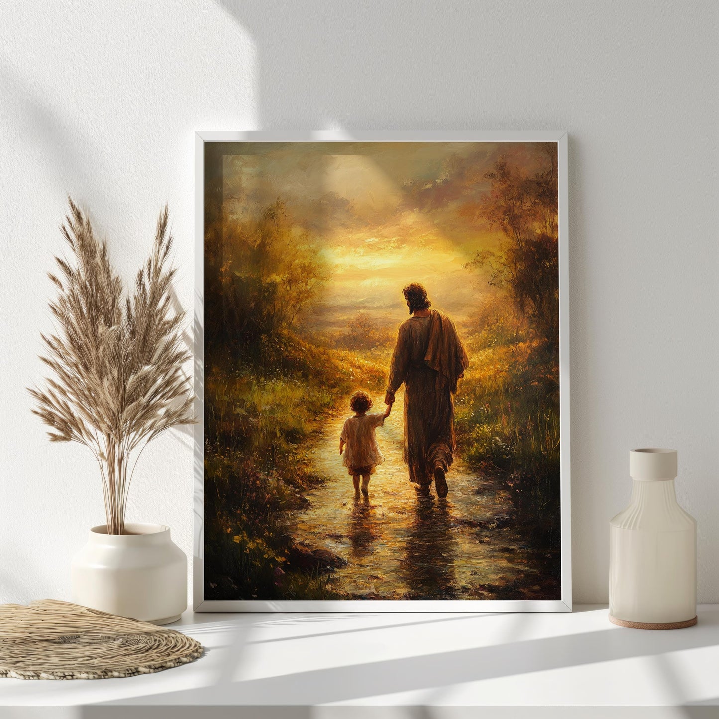 Jesus Walking Child Wall Art | jesus wall art, Christian Faith Wall Decor , jesus wall art canvas, jesus wall art christmas, Religious art