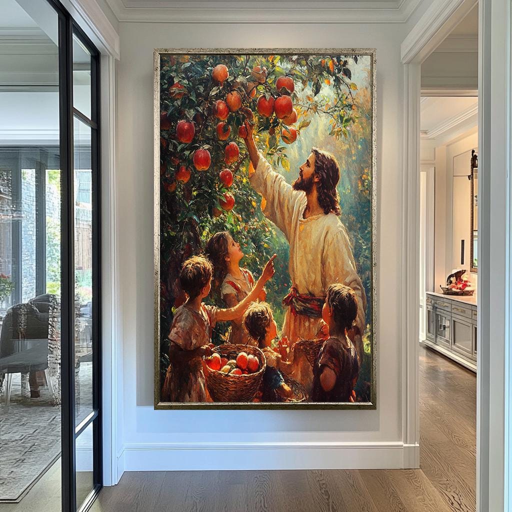 Jesus Apple Tree Wall Art | jesus wall art, Religious Kitchen Gift , jesus wall art canvas, jesus wall art christmas, jesus wall decor