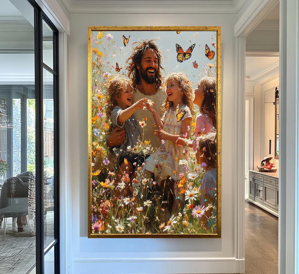 Jesus Children Butterfly Wall Art | jesus wall art, Religious  Gift , jesus wall art canvas, jesus wall art christmas, jesus wall decor