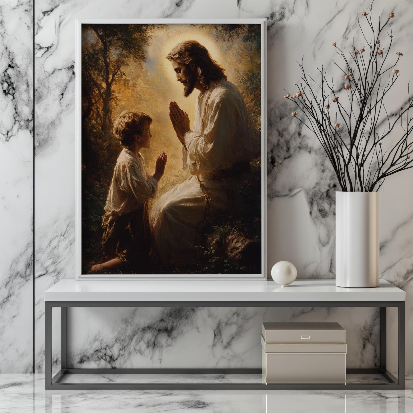 Jesus Prayer Wall Art | Child Faith Canvas Painting | Christian Worship Wall Decor  jesus wall art canvas, jesus wall art , jesus wall decor