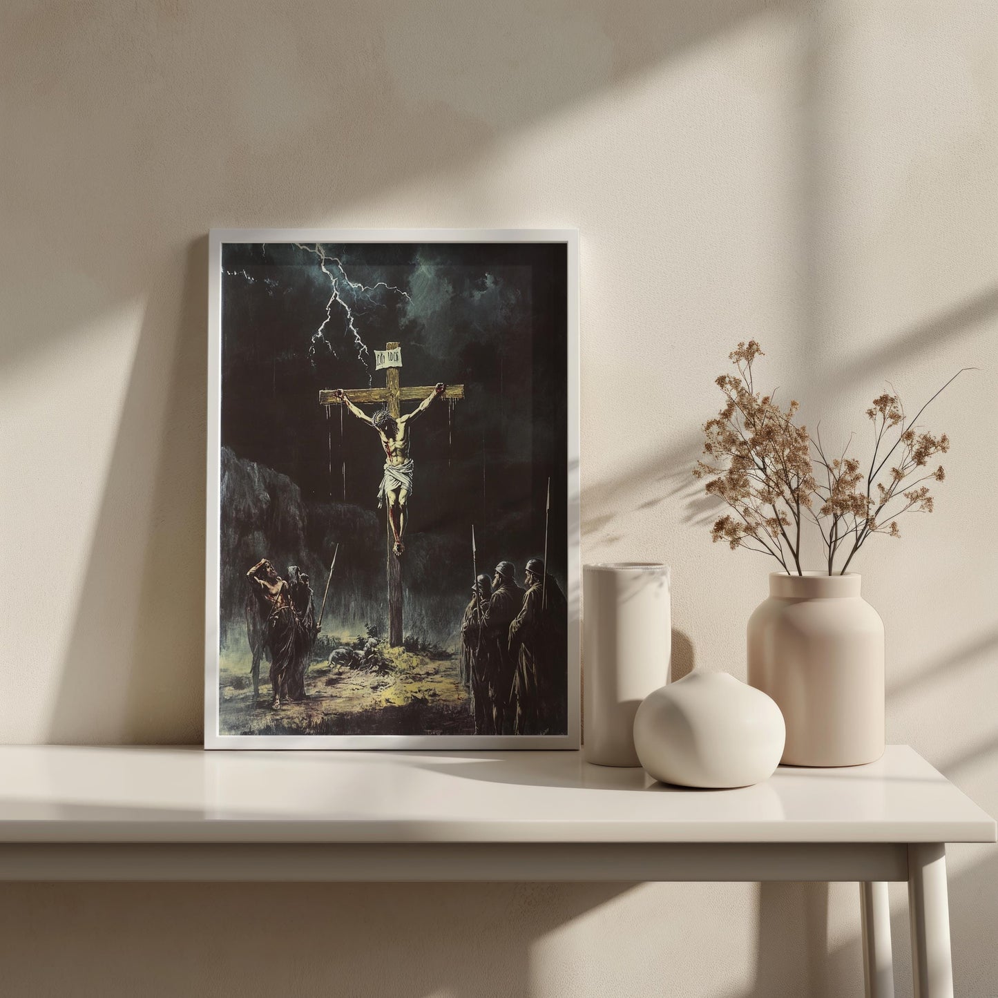 Jesus Crucifixion Storm Wall Art | Jesus Cross Canvas Painting| jesus wall art canvas, jesus wall art christmas, jesus wall decor