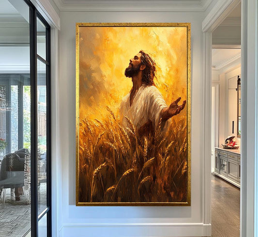 Jesus Wheat Field Wall Art | jesus wall art, Religious Gift , jesus wall art canvas, jesus wall art christmas, jesus wall decor