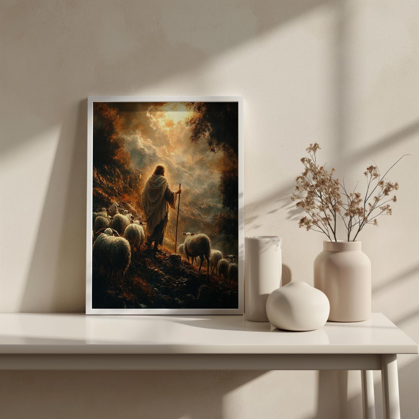 Good Shepherd Sunset Wall Art | jesus wall art, Religious Gift , jesus wall art canvas, jesus wall art christmas, jesus wall decor