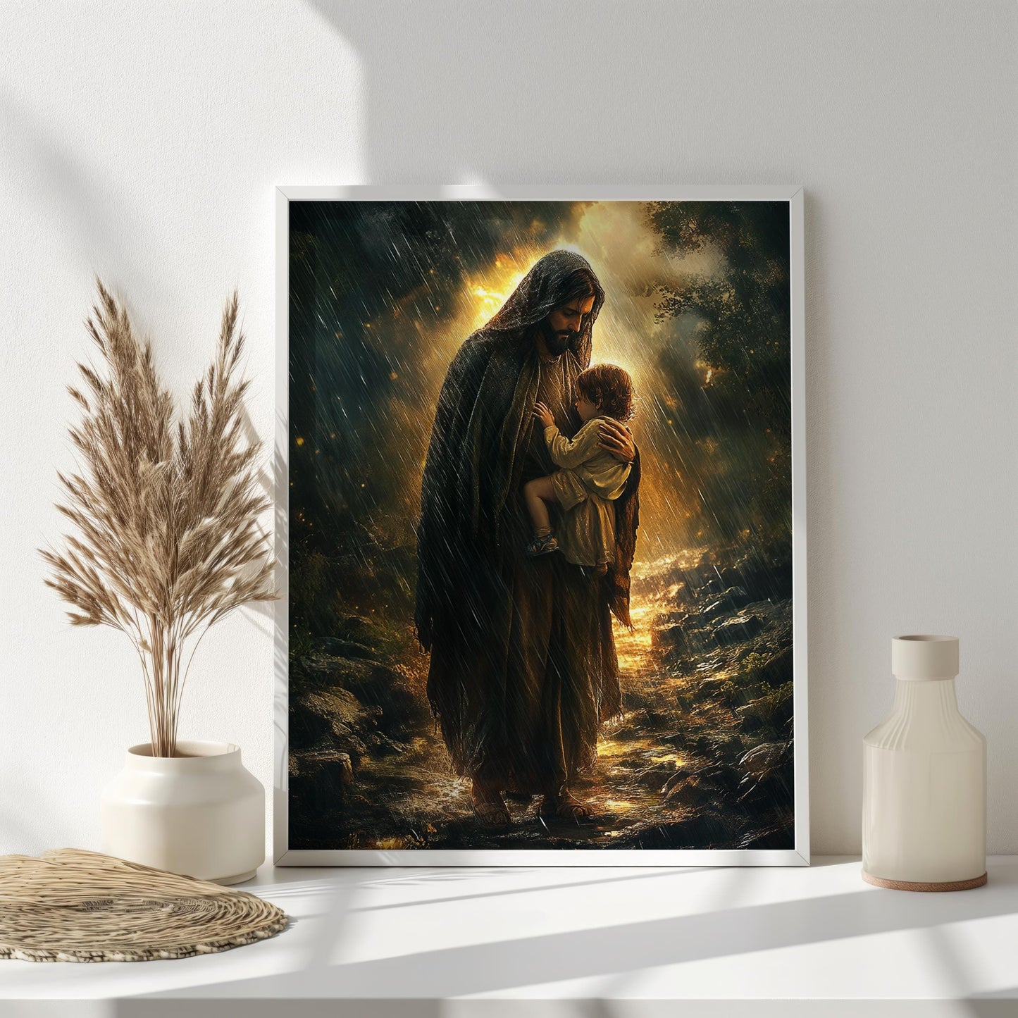 Jesus protecting the child | jesus wall art, Religious Gift , jesus wall art canvas, jesus wall art christmas, jesus wall decor, jesus art