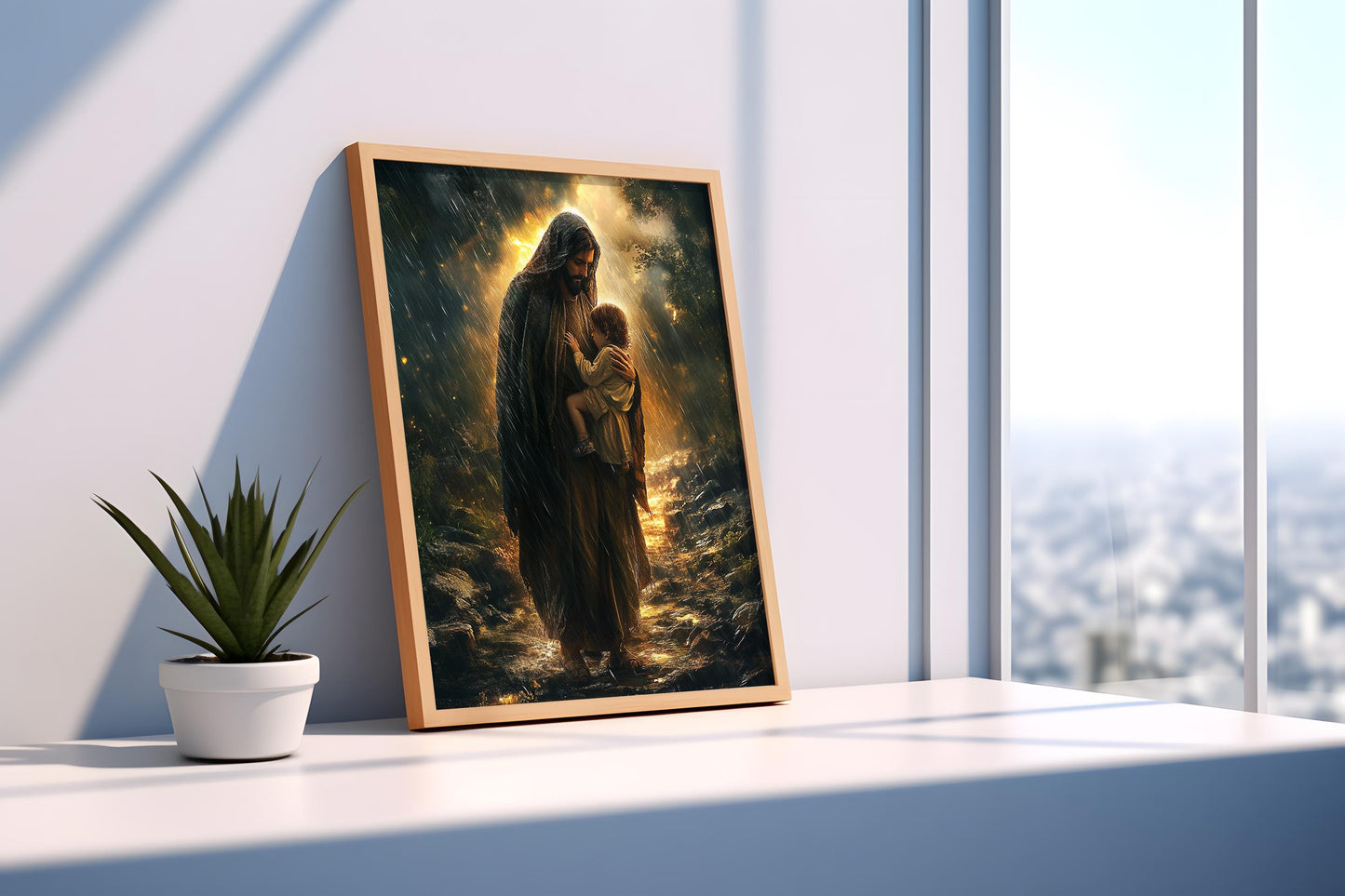 Jesus protecting the child | jesus wall art, Religious Gift , jesus wall art canvas, jesus wall art christmas, jesus wall decor, jesus art