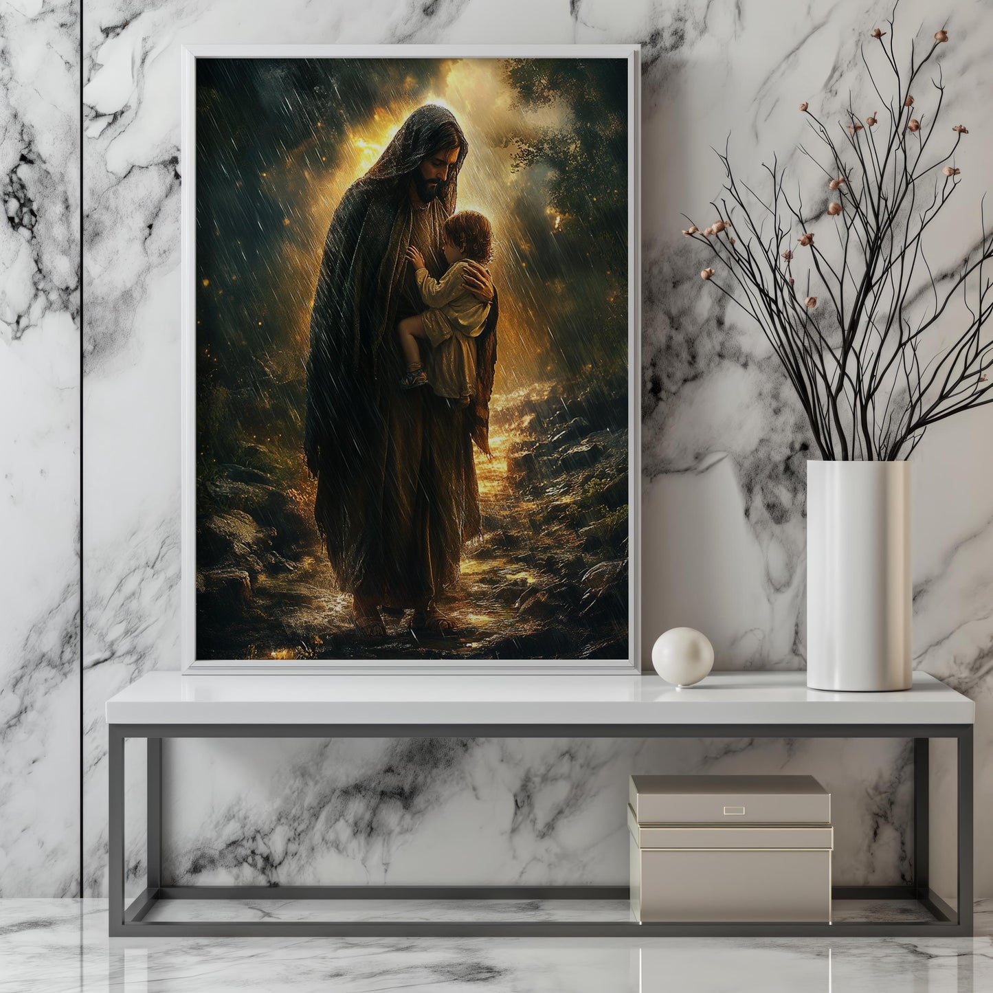 Jesus protecting the child | jesus wall art, Religious Gift , jesus wall art canvas, jesus wall art christmas, jesus wall decor, jesus art