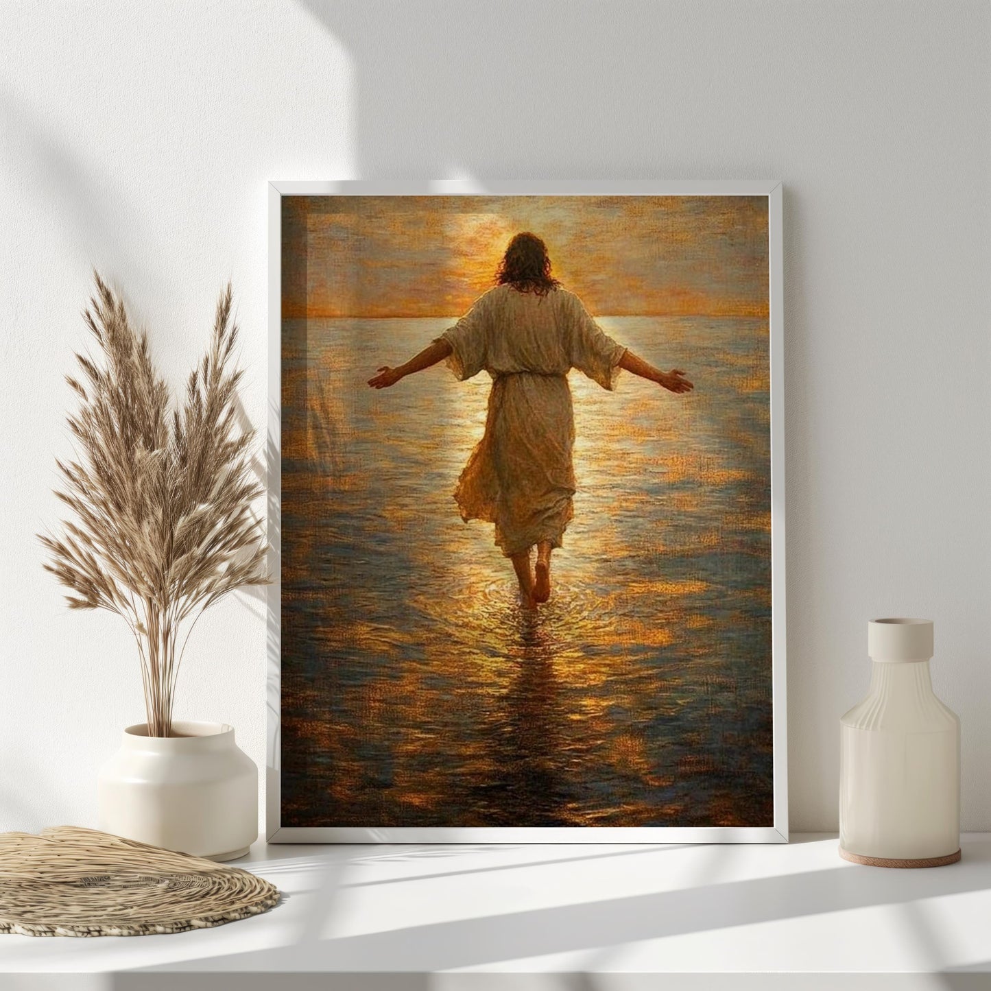 Jesus Walking Water Wall Art | jesus wall art, Religious Gift , jesus wall art canvas, jesus wall art christmas, jesus wall decor