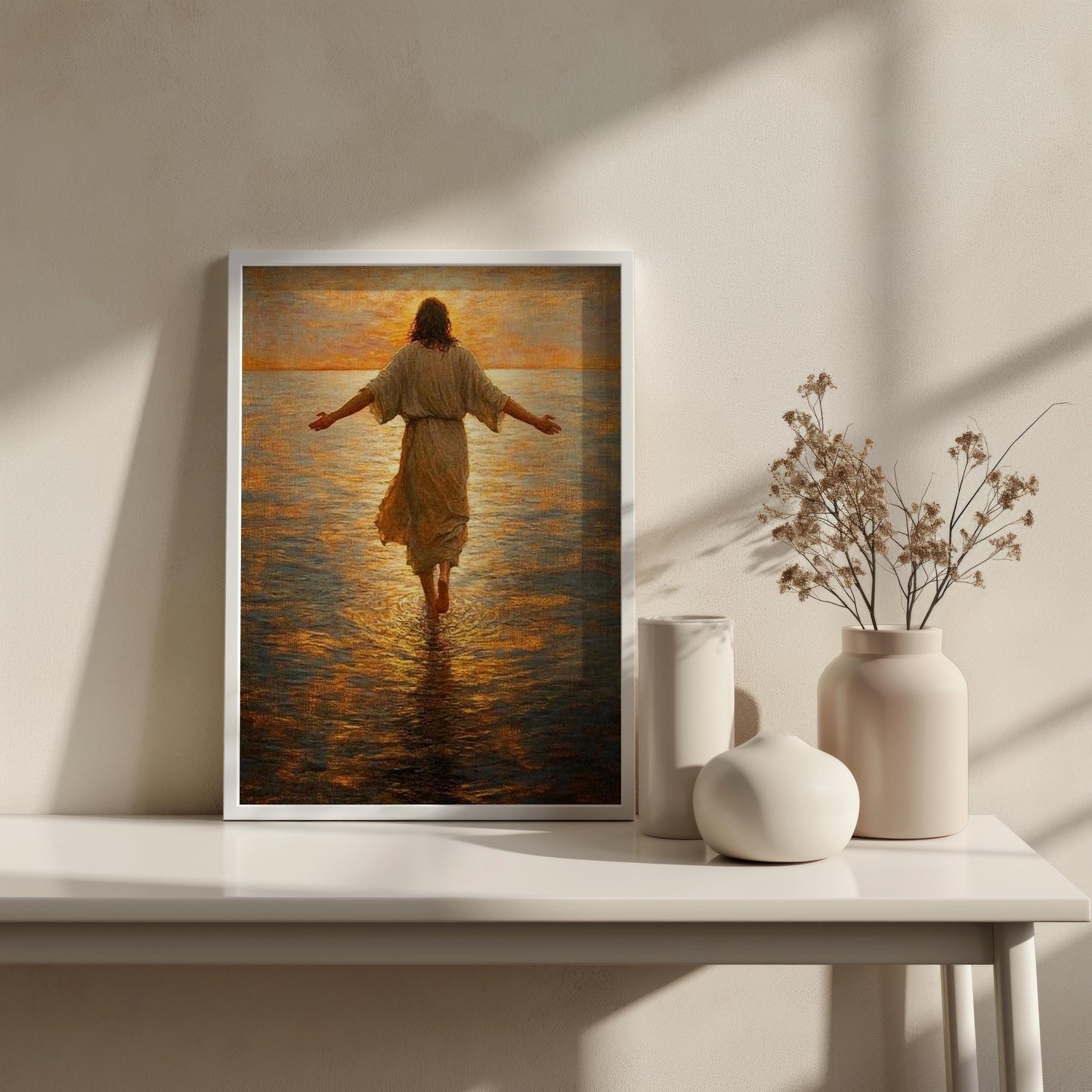 Jesus Walking Water Wall Art | jesus wall art, Religious Gift , jesus wall art canvas, jesus wall art christmas, jesus wall decor