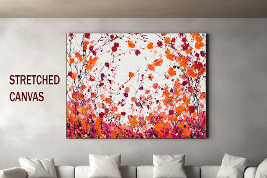 Abstract Floral Canvas Wall Art | Abstract Floral Canvas Art  | Vibrant Nature-Inspired Painting | Ready to Hang Artwork | Flower Wall Art