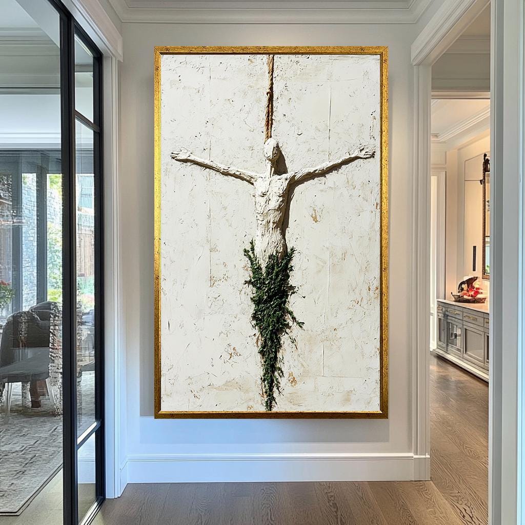 White Cross Art | Modern Sacred Print | Minimalist Religious Decor | Christian Gift | Minimalist Religion Wall Art | Jesus Wall Art Prints